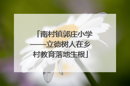 南村镇郭庄小学——立德树人在乡村教育落地生根