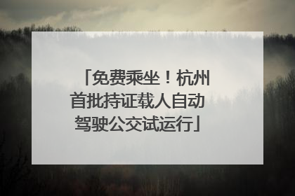 免费乘坐！杭州首批持证载人自动驾驶公交试运行