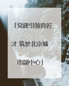 党建引领育匠才 筑梦北京城市副中心