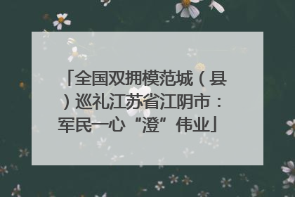 全国双拥模范城（县）巡礼江苏省江阴市：军民一心“澄”伟业