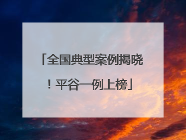全国典型案例揭晓！平谷一例上榜