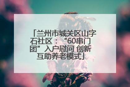 兰州市城关区山字石社区：“60串门团”入户慰问 创新互助养老模式