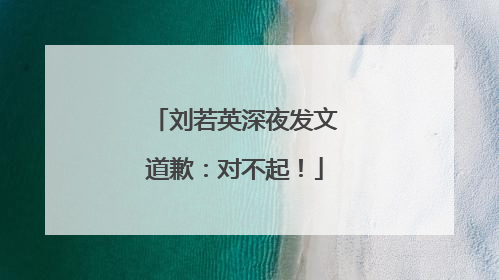 刘若英深夜发文道歉：对不起！