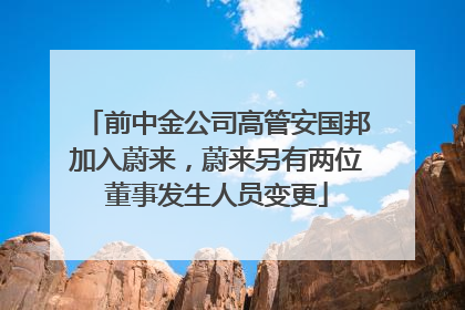 前中金公司高管安国邦加入蔚来，蔚来另有两位董事发生人员变更
