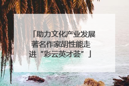 助力文化产业发展 著名作家胡性能走进“彩云英才荟”