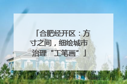 合肥经开区：方寸之间，细绘城市治理“工笔画”