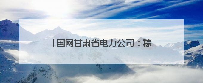 国网甘肃省电力公司：粽香迎端午 保电护安康