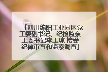 四川绵阳工业园区党工委副书记、纪检监察工委书记李玉琼 接受纪律审查和监察调查