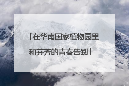 在华南国家植物园里和芬芳的青春告别