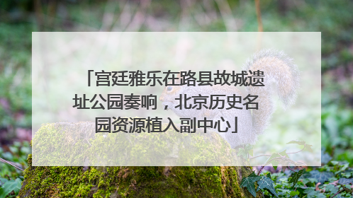 宫廷雅乐在路县故城遗址公园奏响，北京历史名园资源植入副中心