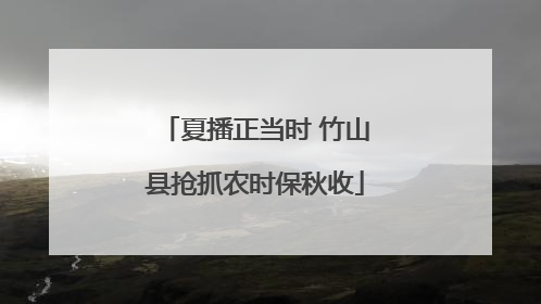 夏播正当时 竹山县抢抓农时保秋收