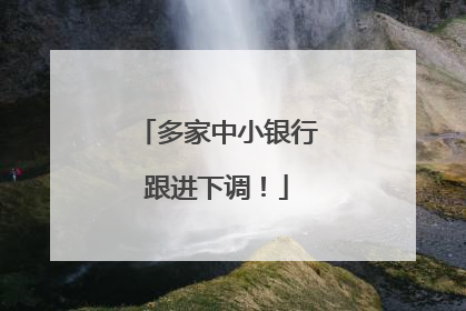 多家中小银行跟进下调！