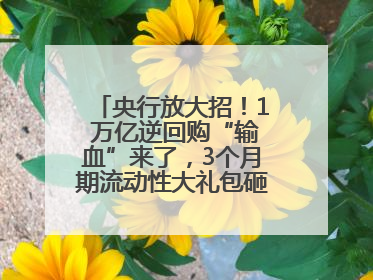 央行放大招！1 万亿逆回购“输血”来了，3个月期流动性大礼包砸向市场！