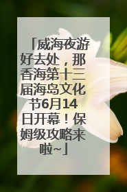 威海夜游好去处，那香海第十三届海岛文化节6月14日开幕！保姆级攻略来啦~