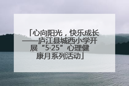 心向阳光，快乐成长——庐江县城西小学开展“5·25”心理健康月系列活动