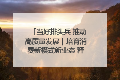 当好排头兵 推动高质量发展｜培育消费新模式新业态 释放经济增长新动能