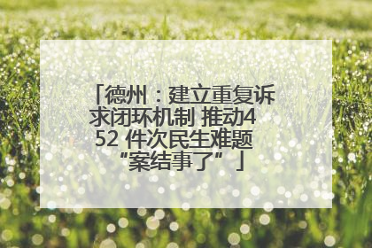 德州：建立重复诉求闭环机制 推动452 件次民生难题 “案结事了”