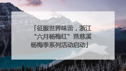 征服世界味蕾，浙江“六月杨梅红”暨慈溪杨梅季系列活动启动
