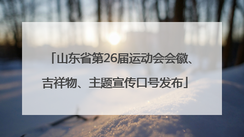 山东省第26届运动会会徽、吉祥物、主题宣传口号发布