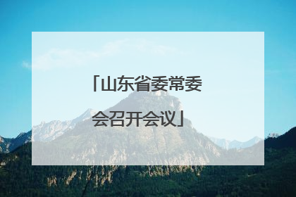 山东省委常委会召开会议
