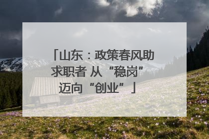 山东：政策春风助求职者 从“稳岗”迈向“创业”