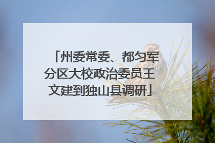 州委常委、都匀军分区大校政治委员王文建到独山县调研