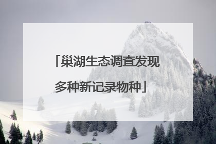 巢湖生态调查发现多种新记录物种