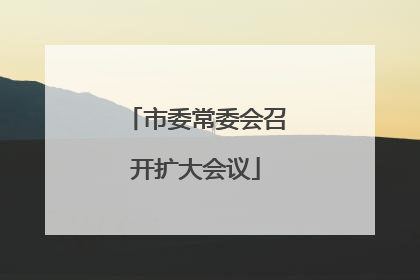 市委常委会召开扩大会议