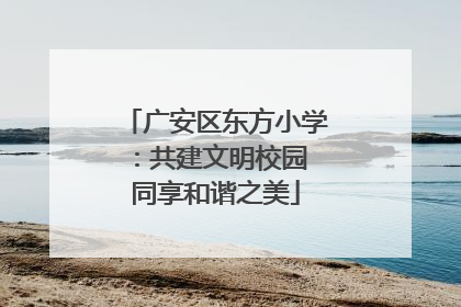 广安区东方小学：共建文明校园 同享和谐之美