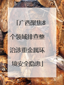 广西聚焦8个领域排查整治涉重金属环境安全隐患