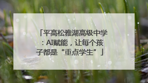 平高松雅湖高级中学：AI赋能，让每个孩子都是“重点学生”