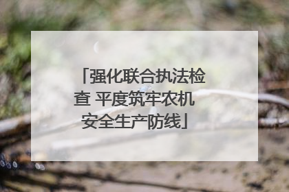 强化联合执法检查 平度筑牢农机安全生产防线