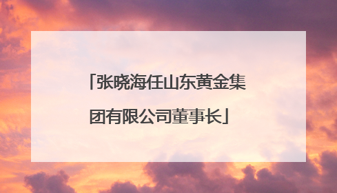张晓海任山东黄金集团有限公司董事长