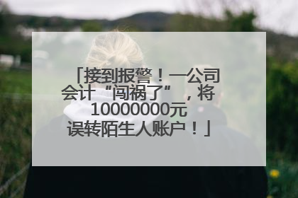 接到报警！一公司会计“闯祸了”，将10000000元误转陌生人账户！