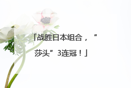 战胜日本组合，“莎头”3连冠！