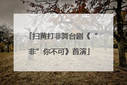 扫黄打非舞台剧《“非”你不可》首演