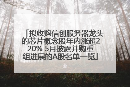 拟收购信创服务器龙头的芯片概念股年内涨超220% 5月披露并购重组进展的A股名单一览
