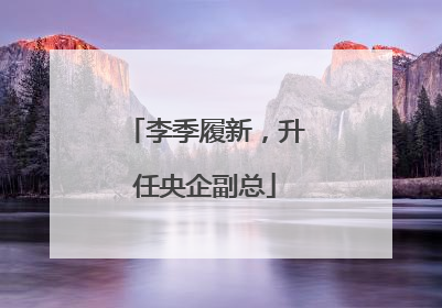 李季履新，升任央企副总