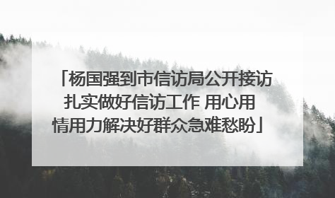杨国强到市信访局公开接访 扎实做好信访工作 用心用情用力解决好群众急难愁盼