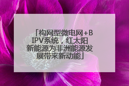 构网型微电网+BIPV系统，红太阳新能源为非洲能源发展带来新动能