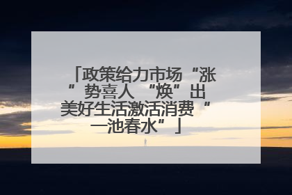政策给力市场“涨”势喜人 “焕”出美好生活激活消费“一池春水”