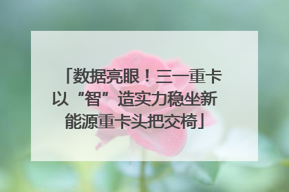 数据亮眼！三一重卡以“智”造实力稳坐新能源重卡头把交椅
