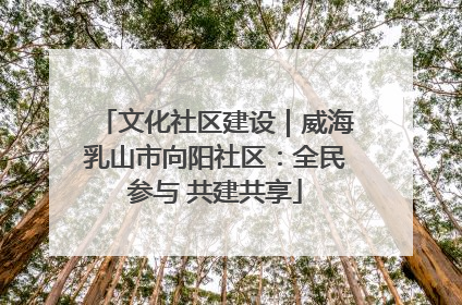 文化社区建设｜威海乳山市向阳社区：全民参与 共建共享