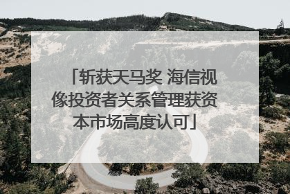 斩获天马奖 海信视像投资者关系管理获资本市场高度认可