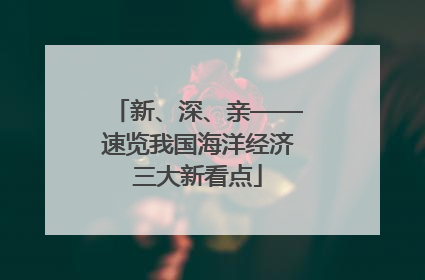 新、深、亲——速览我国海洋经济三大新看点