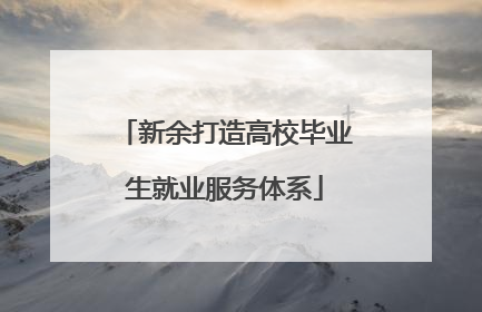 新余打造高校毕业生就业服务体系