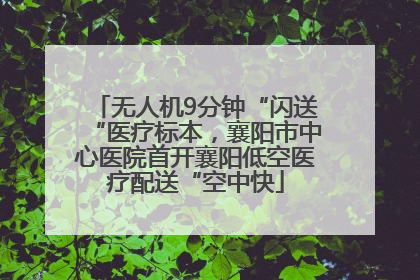 无人机9分钟“闪送“医疗标本，襄阳市中心医院首开襄阳低空医疗配送“空中快