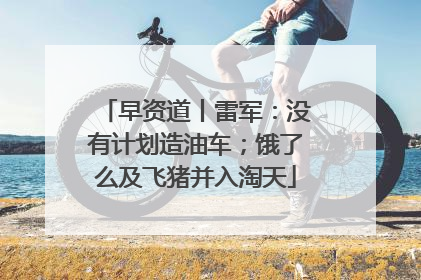 早资道丨雷军：没有计划造油车；饿了么及飞猪并入淘天