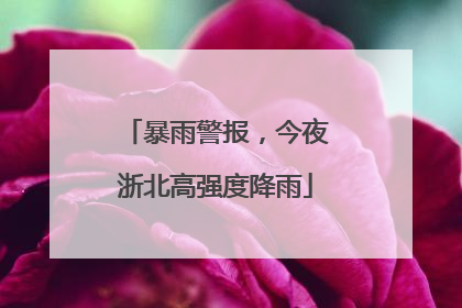 暴雨警报，今夜浙北高强度降雨