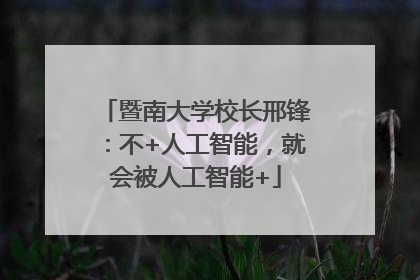 暨南大学校长邢锋：不+人工智能，就会被人工智能+
